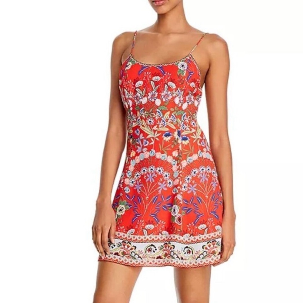 Alice + Olivia Ira Red Floral Mini Dress
